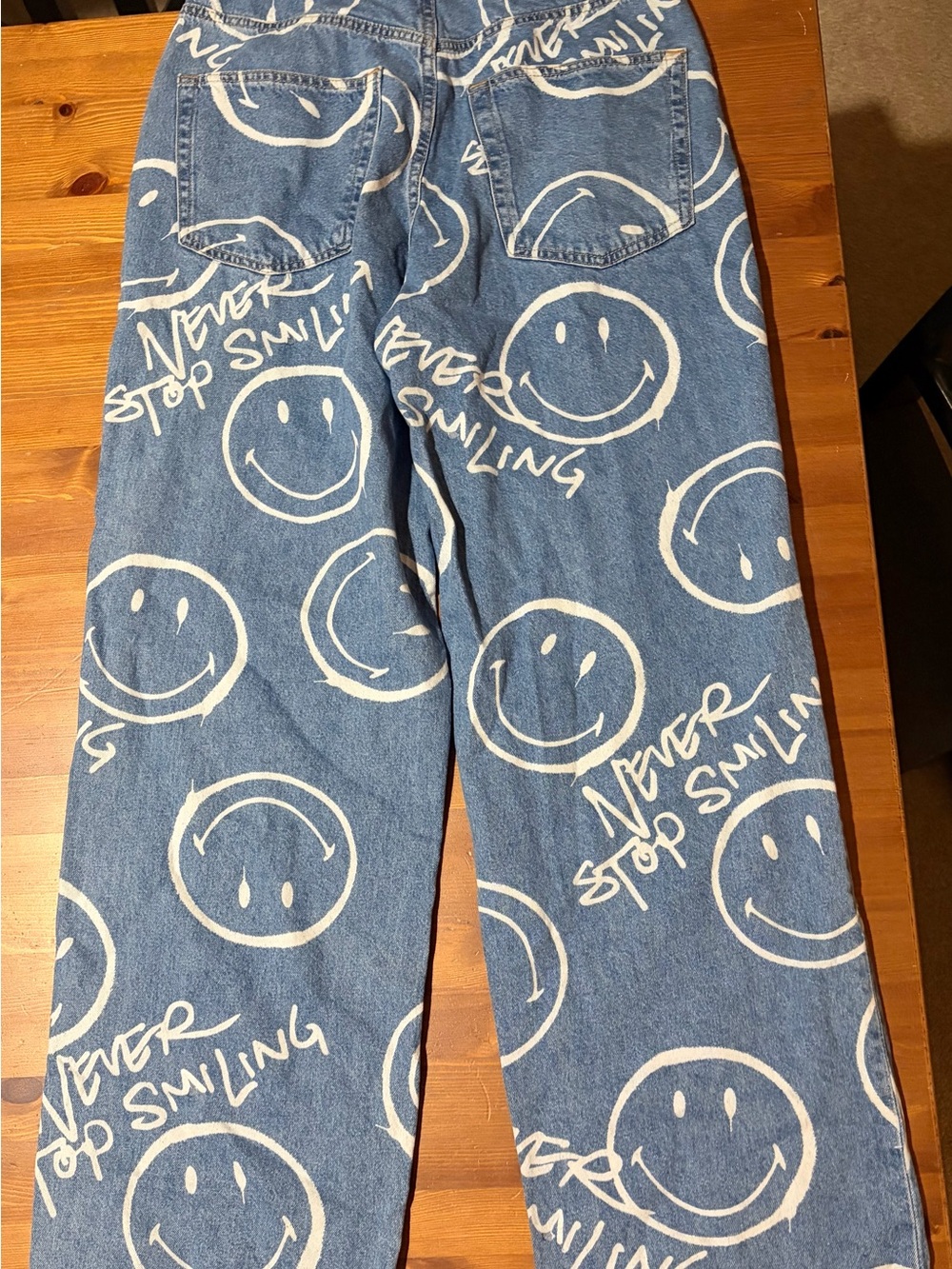 Smiley x H&M High-Rise Blue Wide-Leg Jeans - Picture 5 of 5